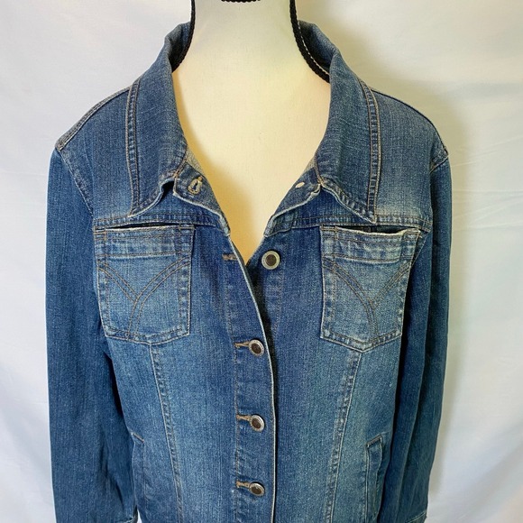 Duck Head Jeans Co. Denim Jean Jacket with Embroidered Fireworks Women's LP - Picture 2 of 14